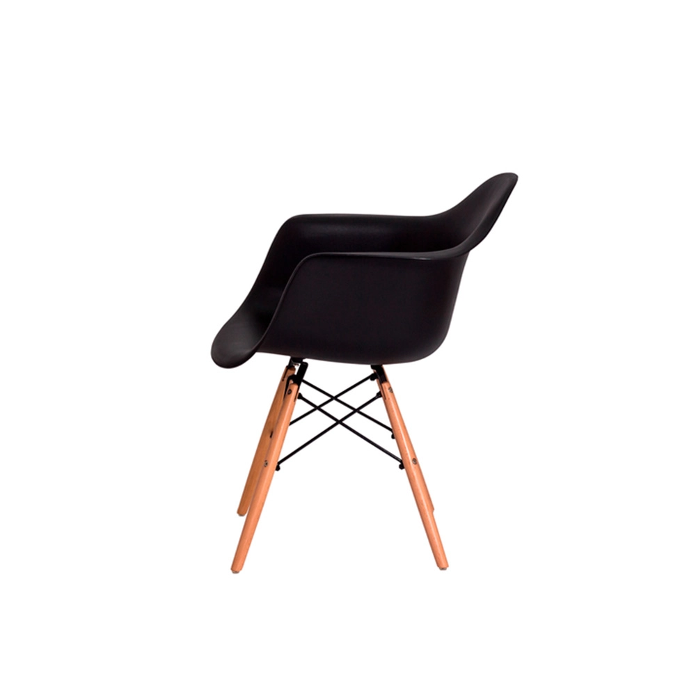 2 Cadeiras OHOME com Braço - Estilo Charles Eames Eiffel - Preto