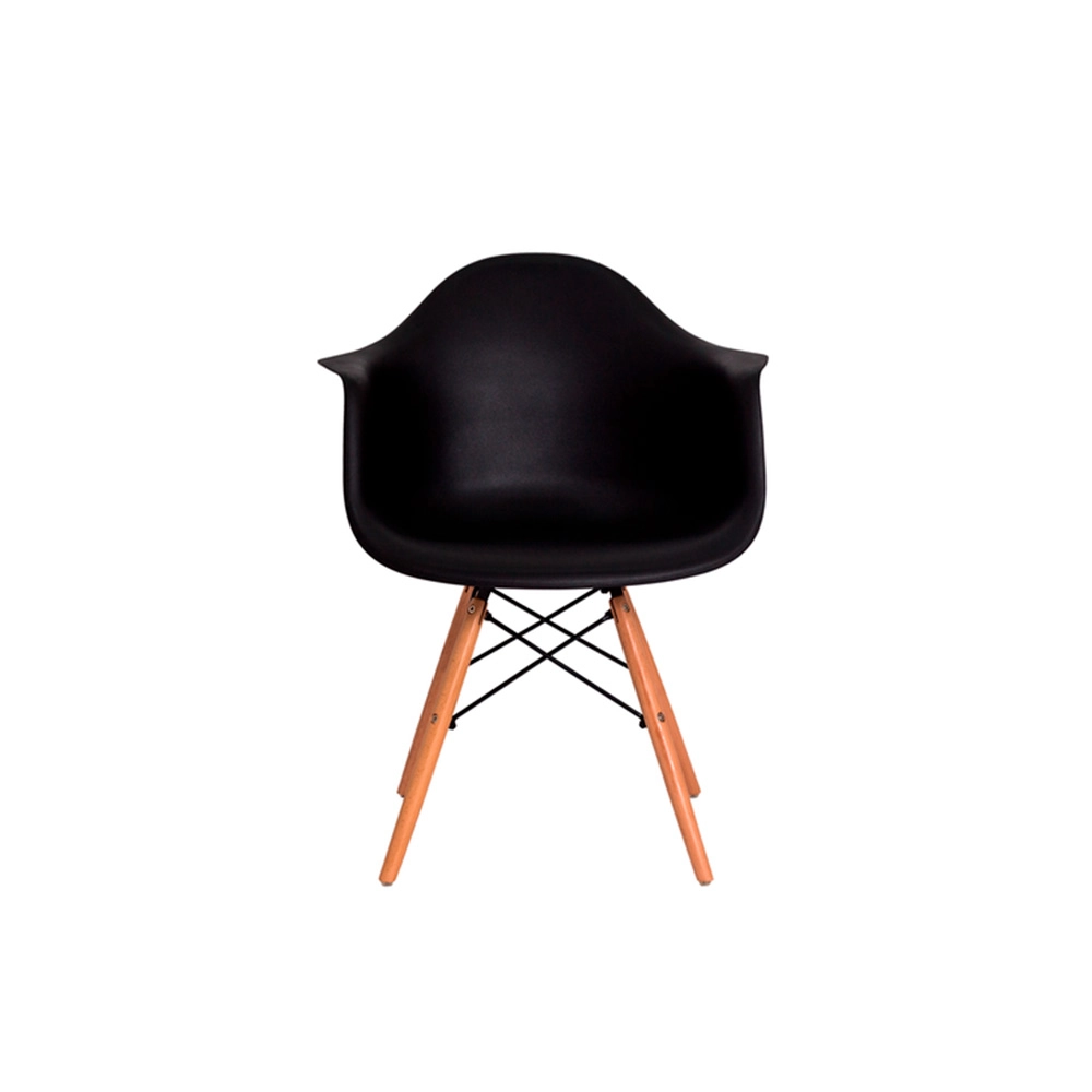 2 Cadeiras OHOME com Braço - Estilo Charles Eames Eiffel - Preto