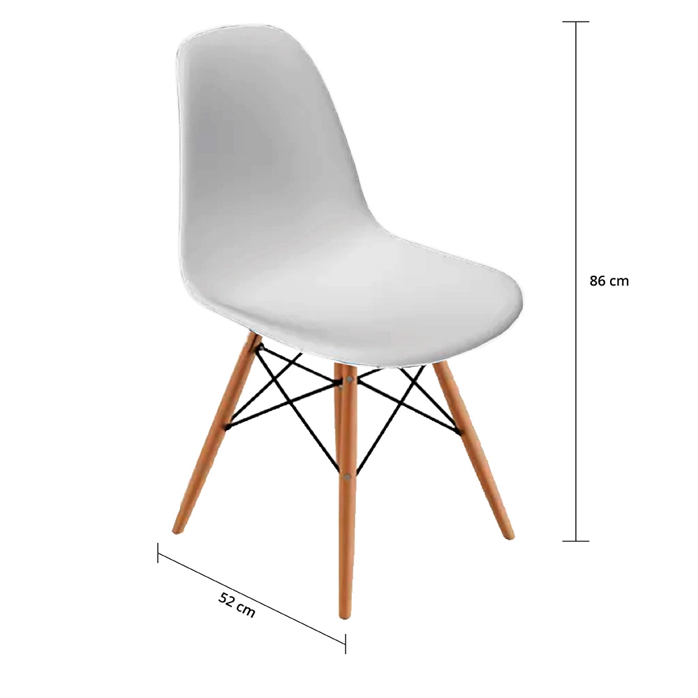 2 Cadeiras OHOME - Estilo Charles Eames Eiffel - Branco