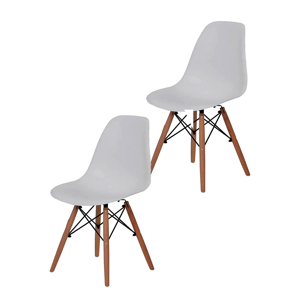 2 Cadeiras OHOME - Estilo Charles Eames Eiffel - Branco