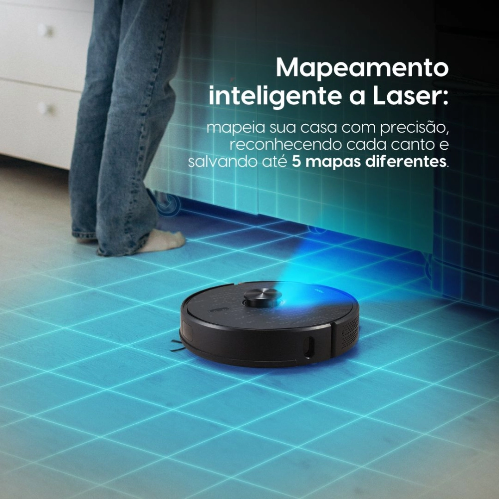 Combo Robô Aspirador Ropo Smart Laser + Estação Smart Cleaner 110V