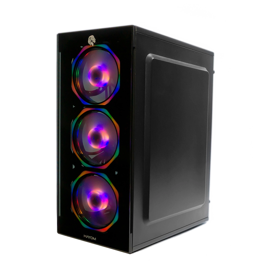 Gabinete Gamer HAYOM C/ 4 Fans Rgb Em Vidro Usb 3.0