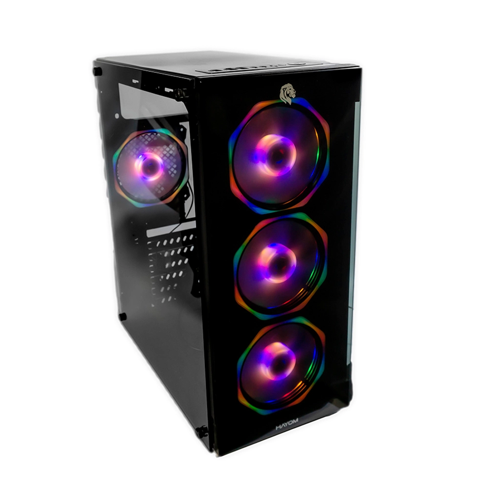 Gabinete Gamer HAYOM C/ 4 Fans Rgb Em Vidro Usb 3.0