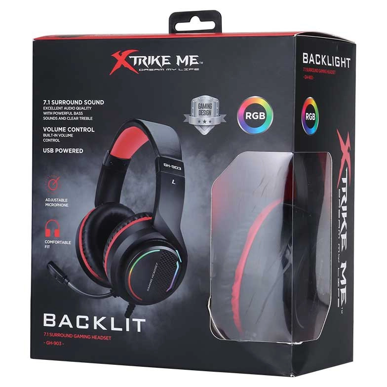 Headset Gamer XTRIKE ME GH-903, blacklit, rgb,usb 7.1