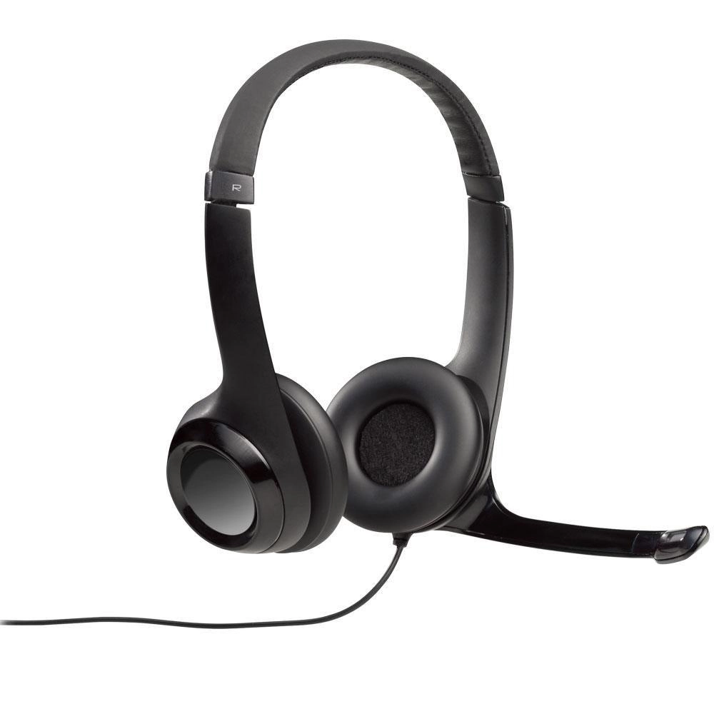 Headset LOGITECH H390 Áudio Digital em Couro USB- Preto