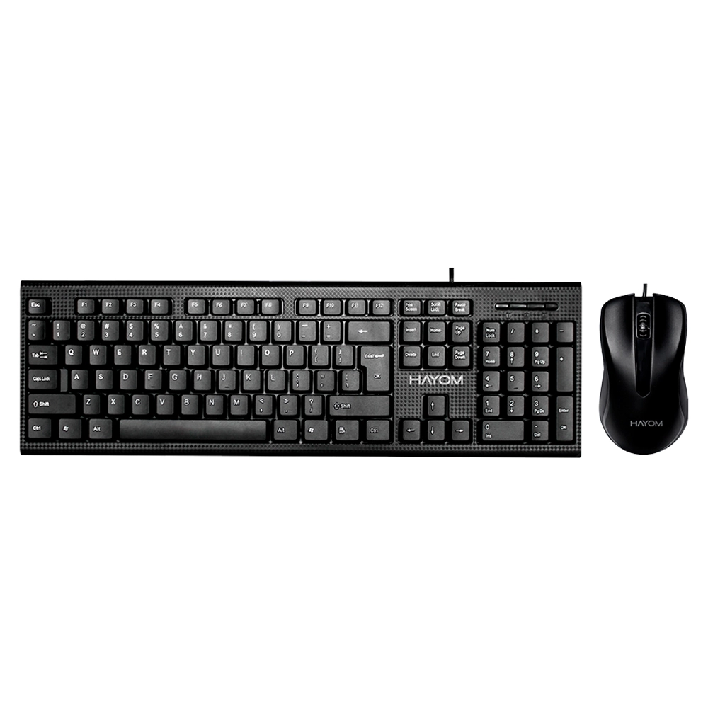 Kit Teclado E Mouse HAYOM Com Fio Office Usb Preto - TC3216