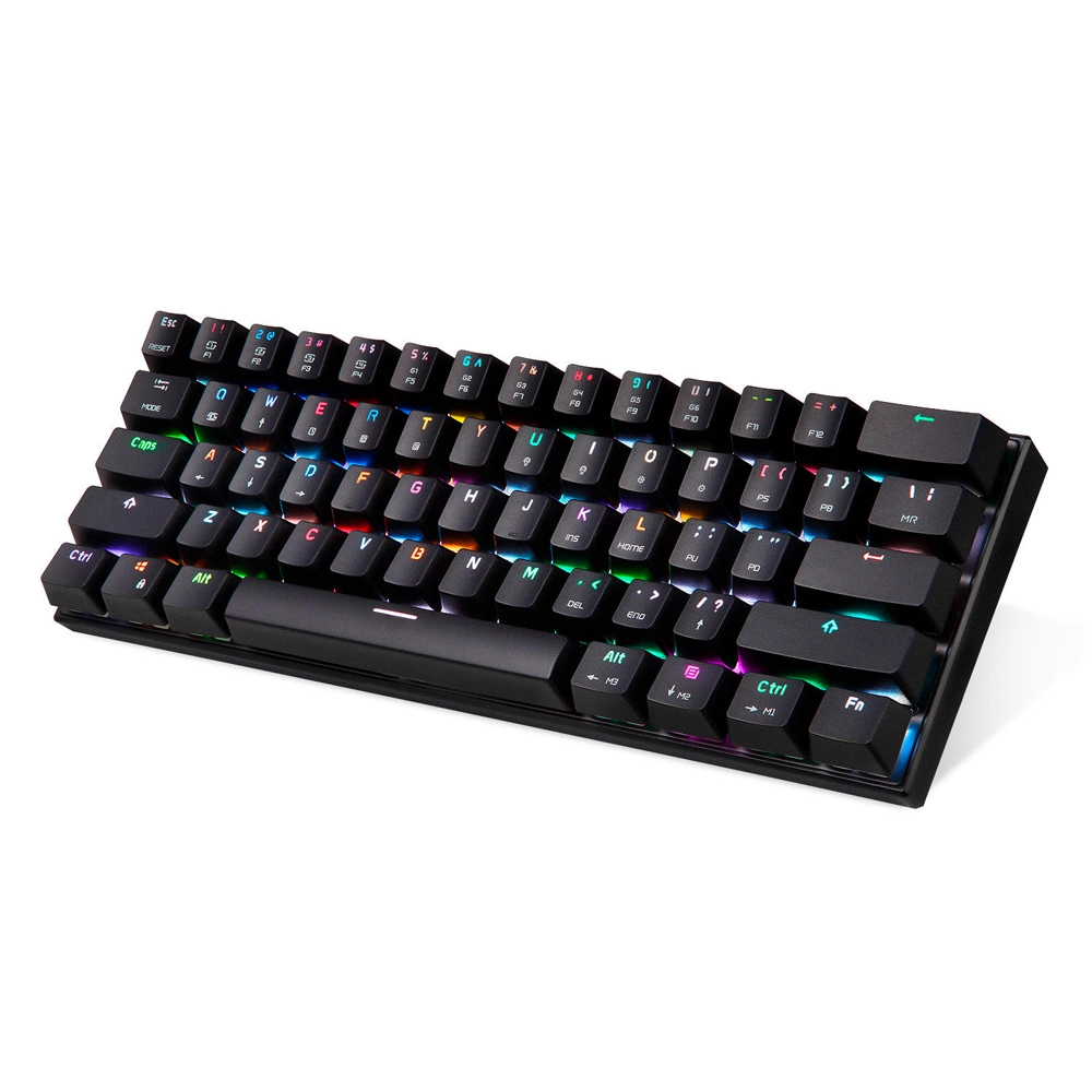 Teclado Mecânico MOTOSPEED CK62 Bluetooth Gamer Switch Azul RGB - Preto