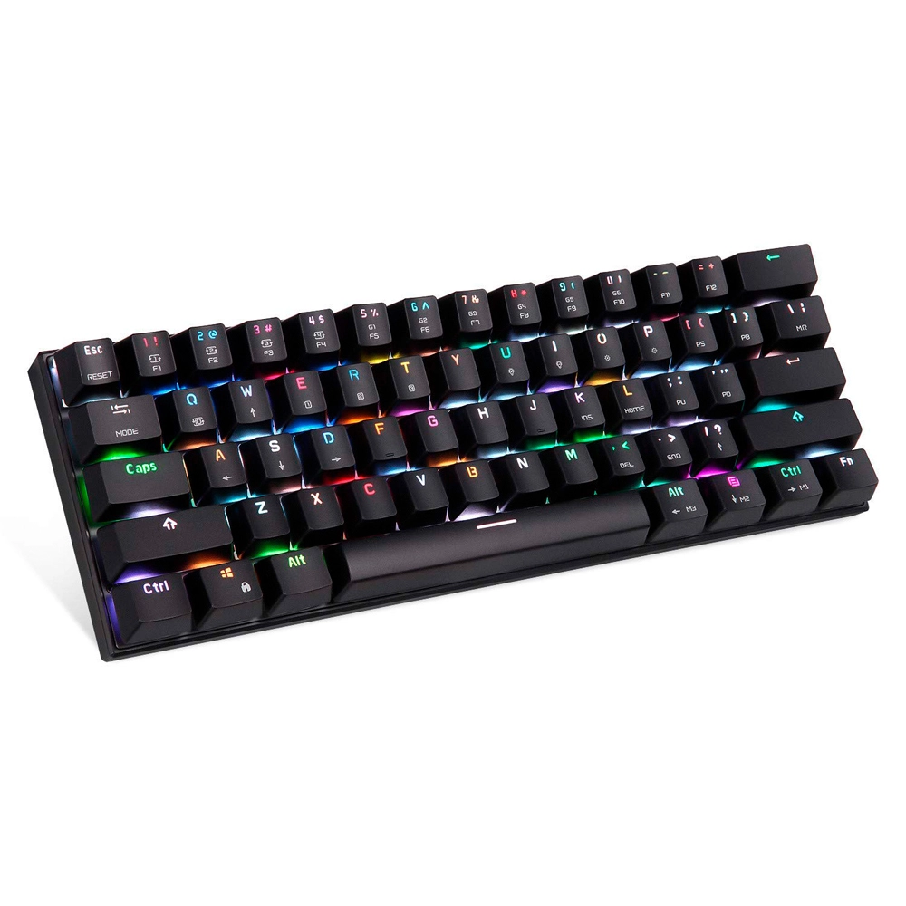 Teclado Mecânico MOTOSPEED CK62 Bluetooth Gamer Switch Azul RGB - Preto