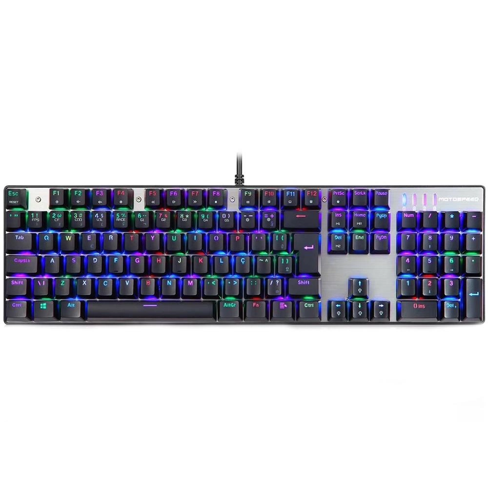 Teclado Mecanico MOTOSPEED CK104 Switch Vermelho - Prata