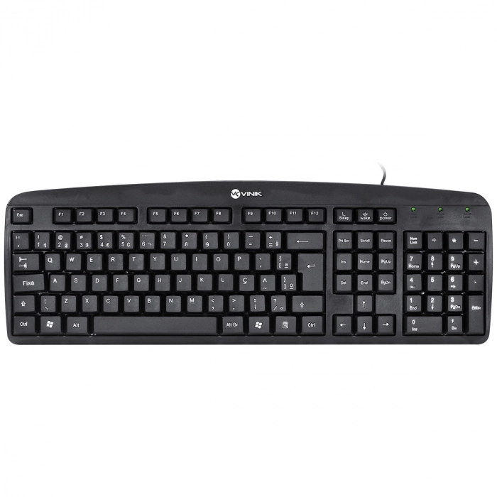 Teclado Usb VINIK Corp ABNT2 Cabo 1.8 Metros 110 Teclas Preto - CT300