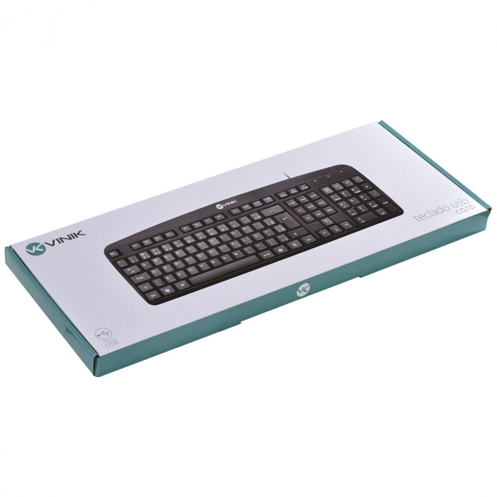 Teclado Usb VINIK Corp ABNT2 Cabo 1.8 Metros 110 Teclas Preto - CT300